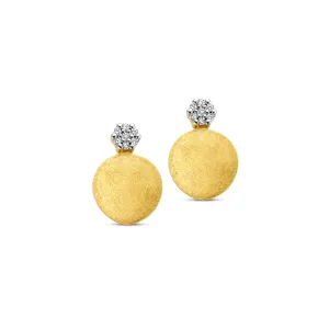 Boucles contre l'oreille - Or Jaune et Blanc, Diamants (065062/A)
