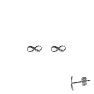 Boucles d'oreilles contre l'oreille infini - Or Blanc (061282)