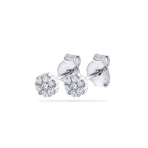 Boucles d'oreilles contre l'oreille - Or Blanc, Diamants (93BC26A)