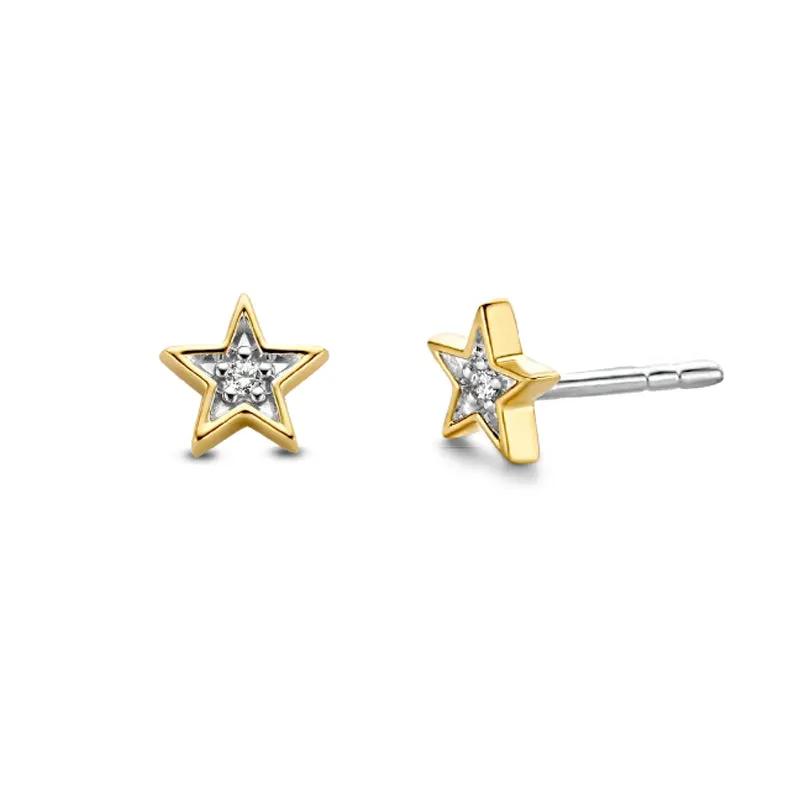 Boucles d'oreilles étoiles TI SENTO - Plaqué Or, Zircons (7863ZY)