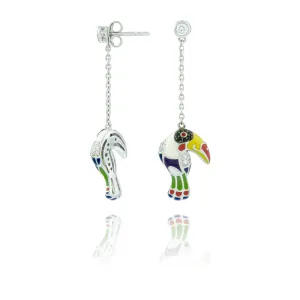 Boucles d'oreilles UNA STORIA - Toucan, Argent et Zircons (BO121112)