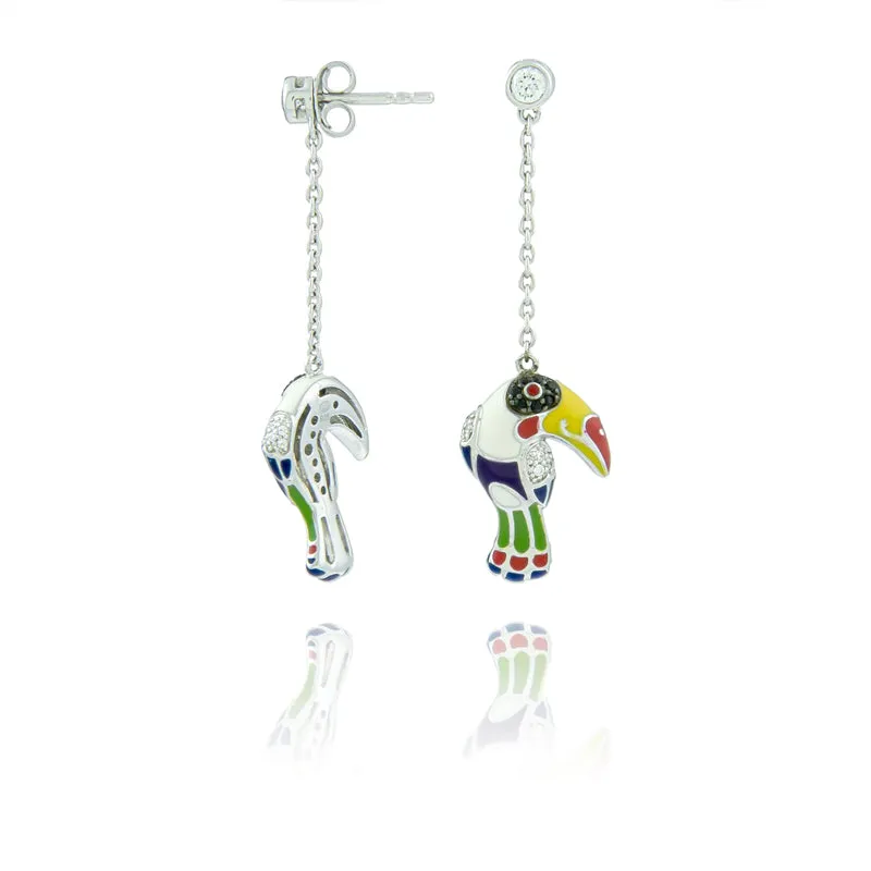 Boucles d'oreilles UNA STORIA - Toucan, Argent et Zircons (BO121112)