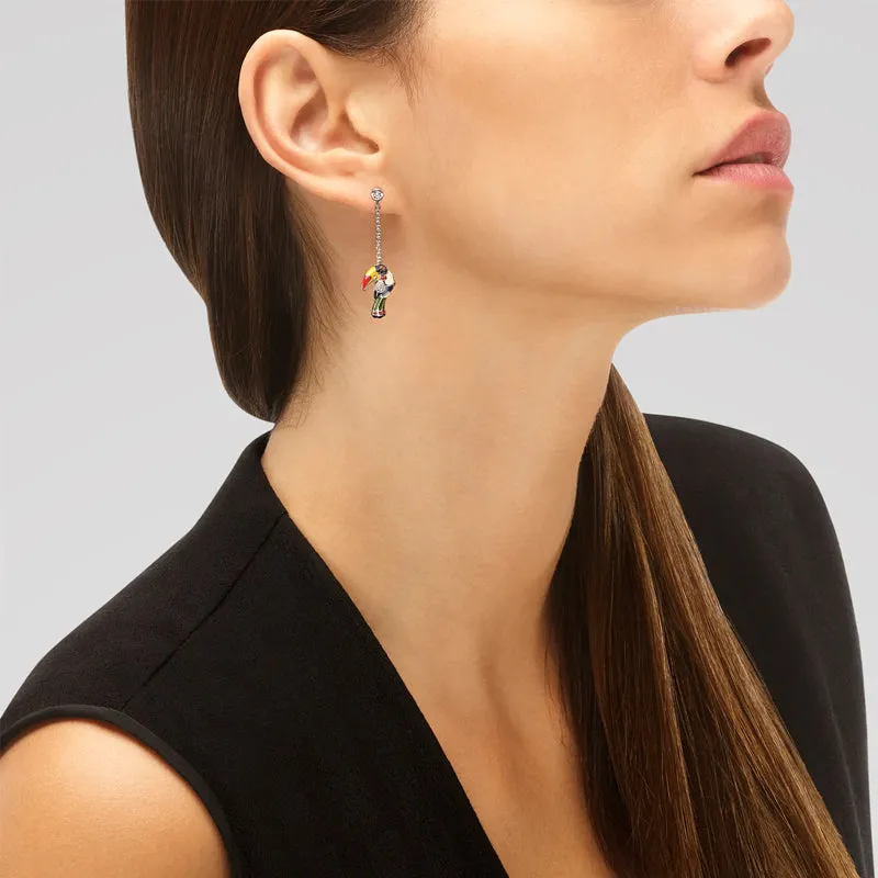 Boucles d'oreilles UNA STORIA - Toucan, Argent et Zircons (BO121112)