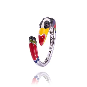 Bracelet Jonc UNASTORIA - Toucan, Argent et Zircons (JO121144)