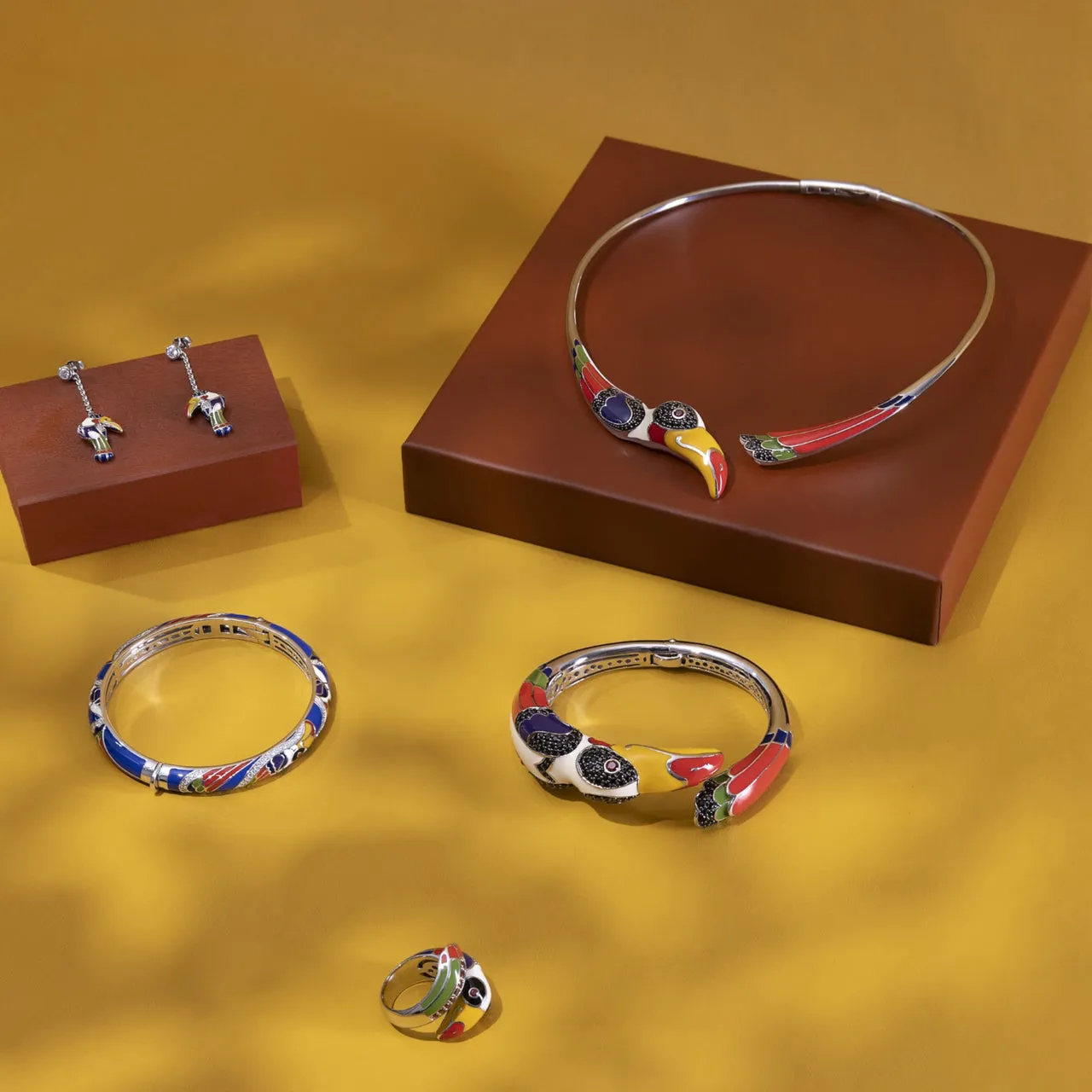 Bracelet Jonc UNASTORIA - Toucan, Argent et Zircons (JO121144)