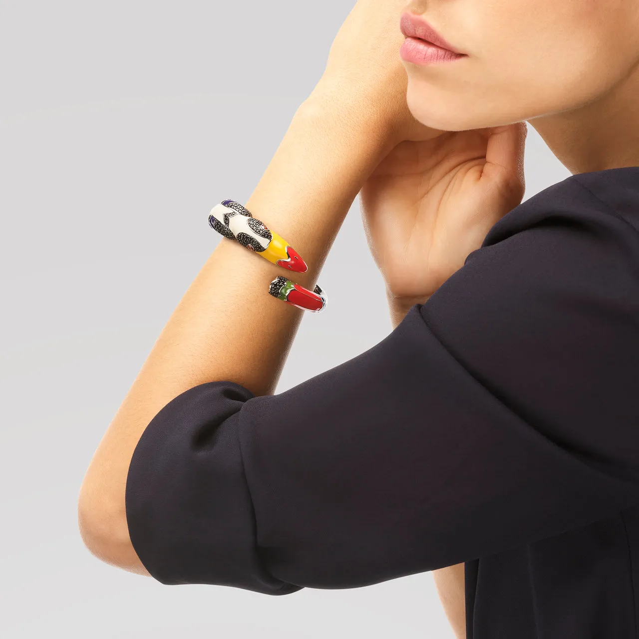 Bracelet Jonc UNASTORIA - Toucan, Argent et Zircons (JO121144)