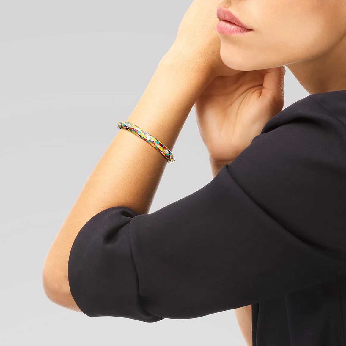 Bracelet Jonc UNASTORIA - Vernazza, Argent et Zircons (JO121223)