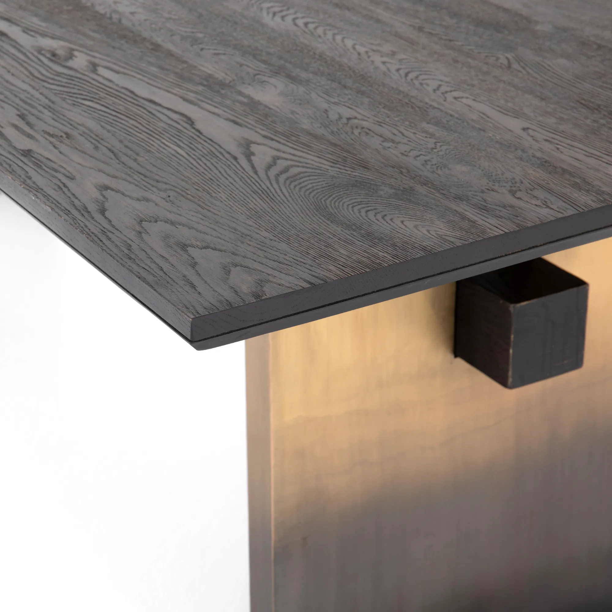 Brennan Dining Table, Worn Black Oak