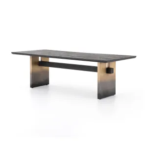 Brennan Dining Table, Worn Black Oak
