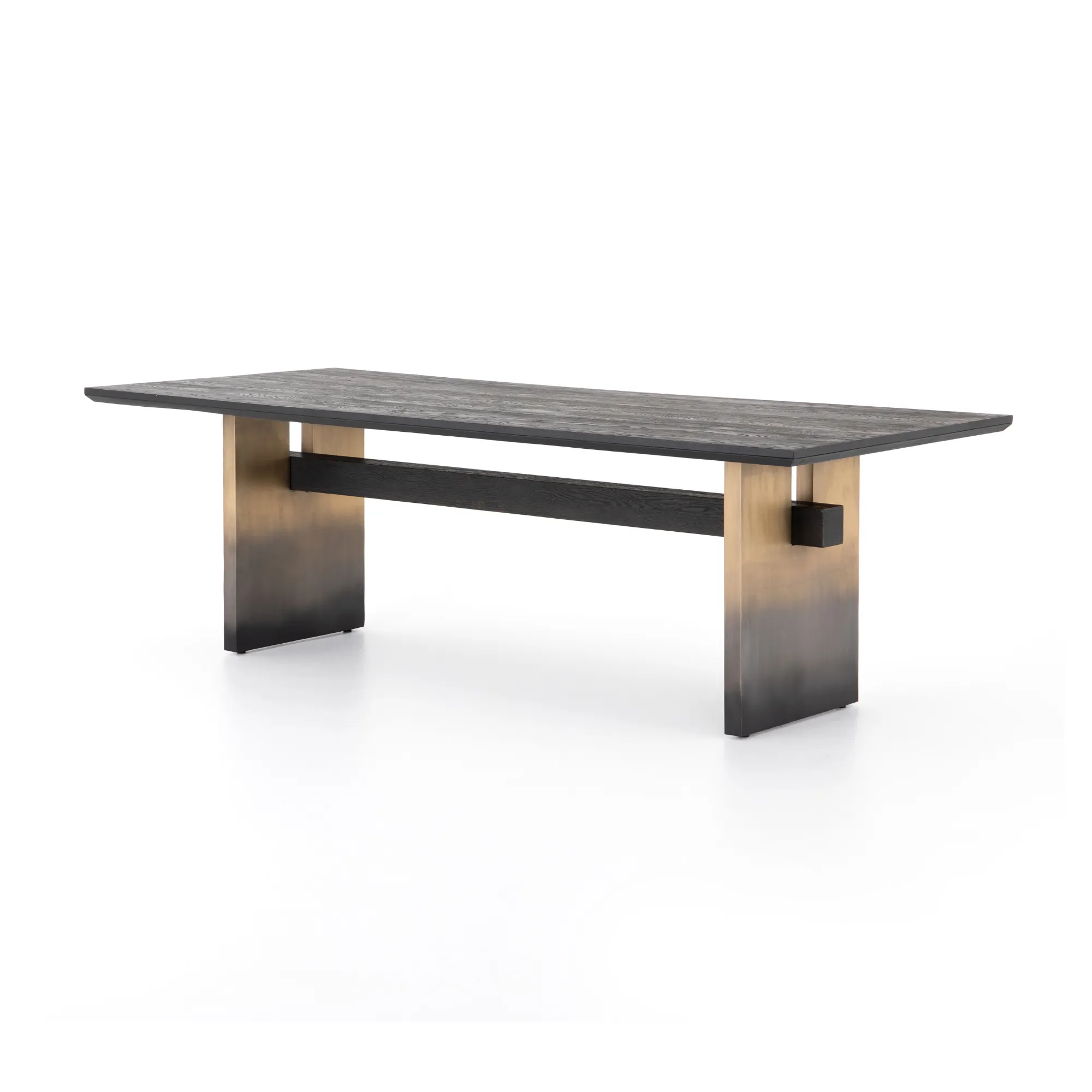 Brennan Dining Table, Worn Black Oak