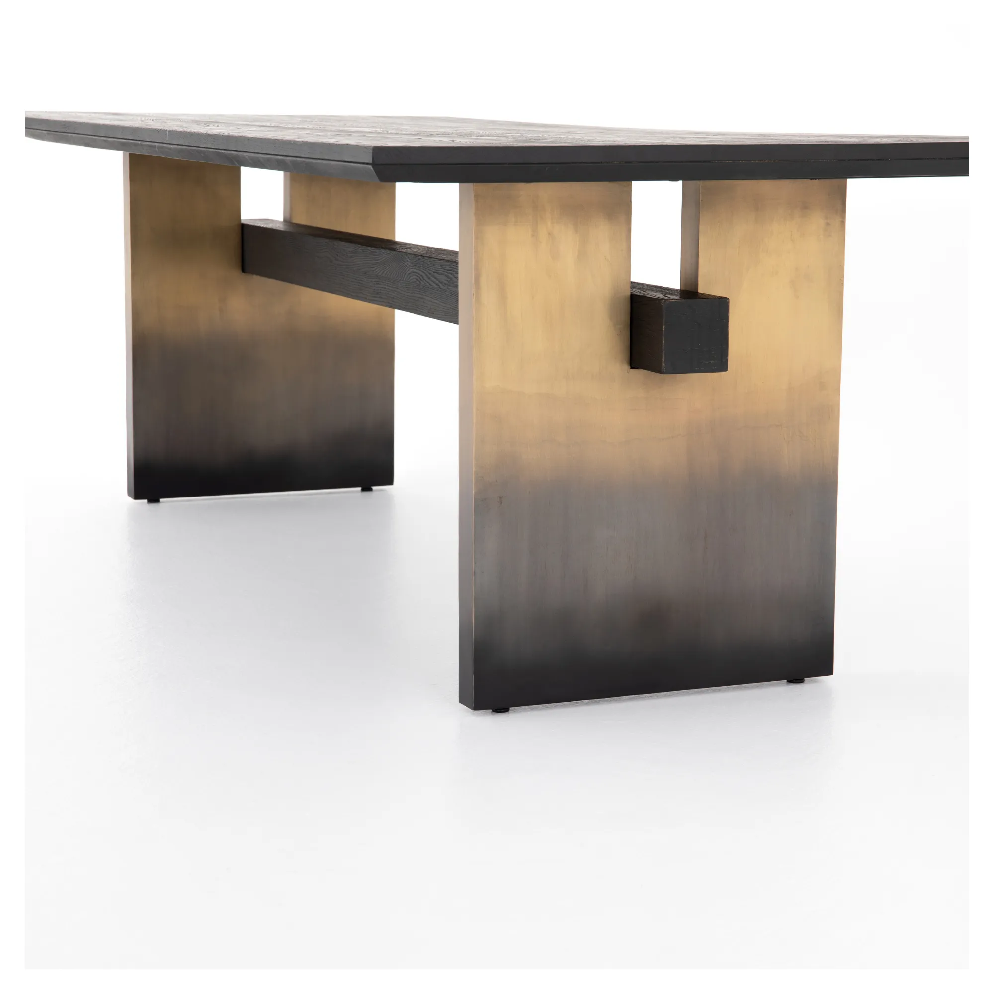 Brennan Dining Table, Worn Black Oak