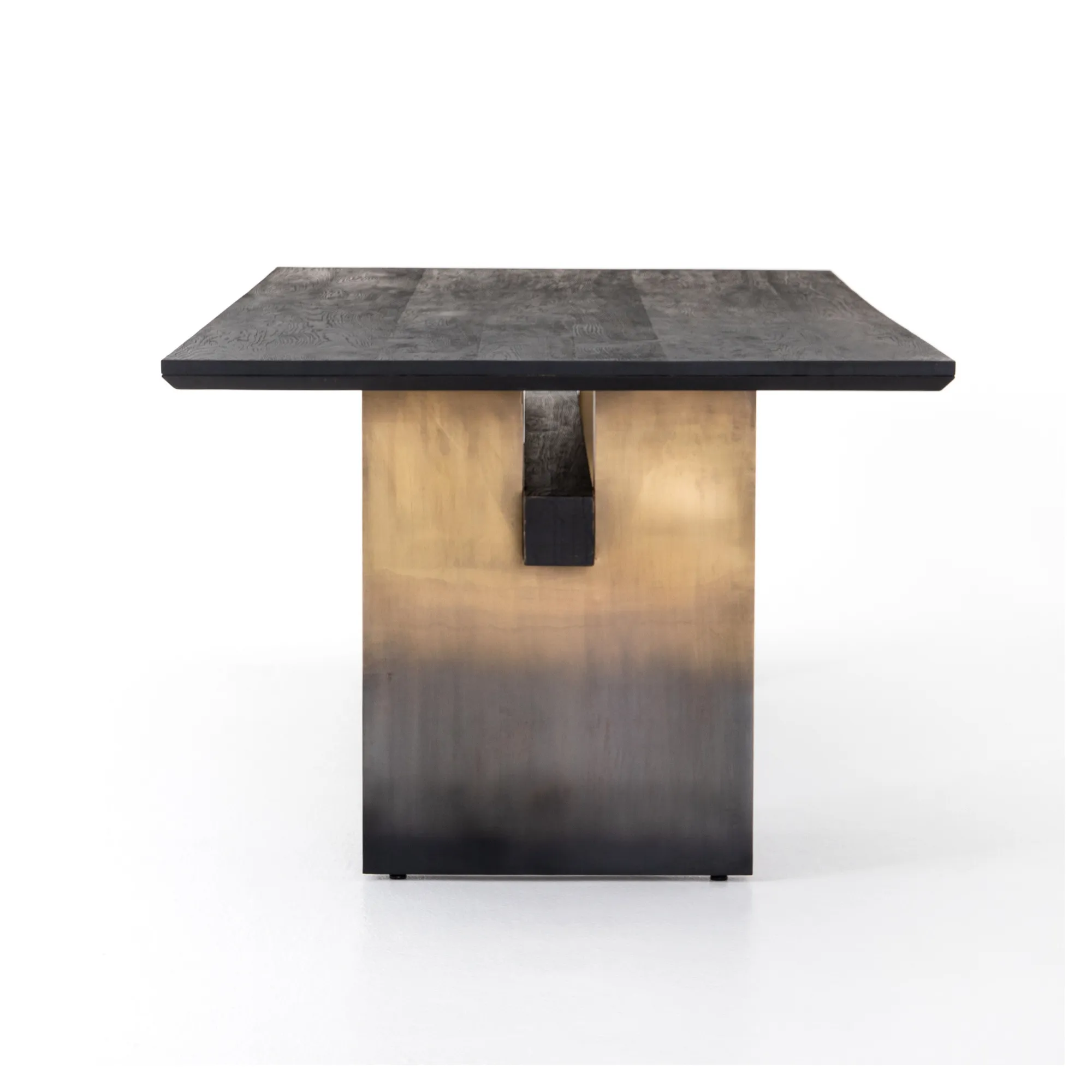 Brennan Dining Table, Worn Black Oak
