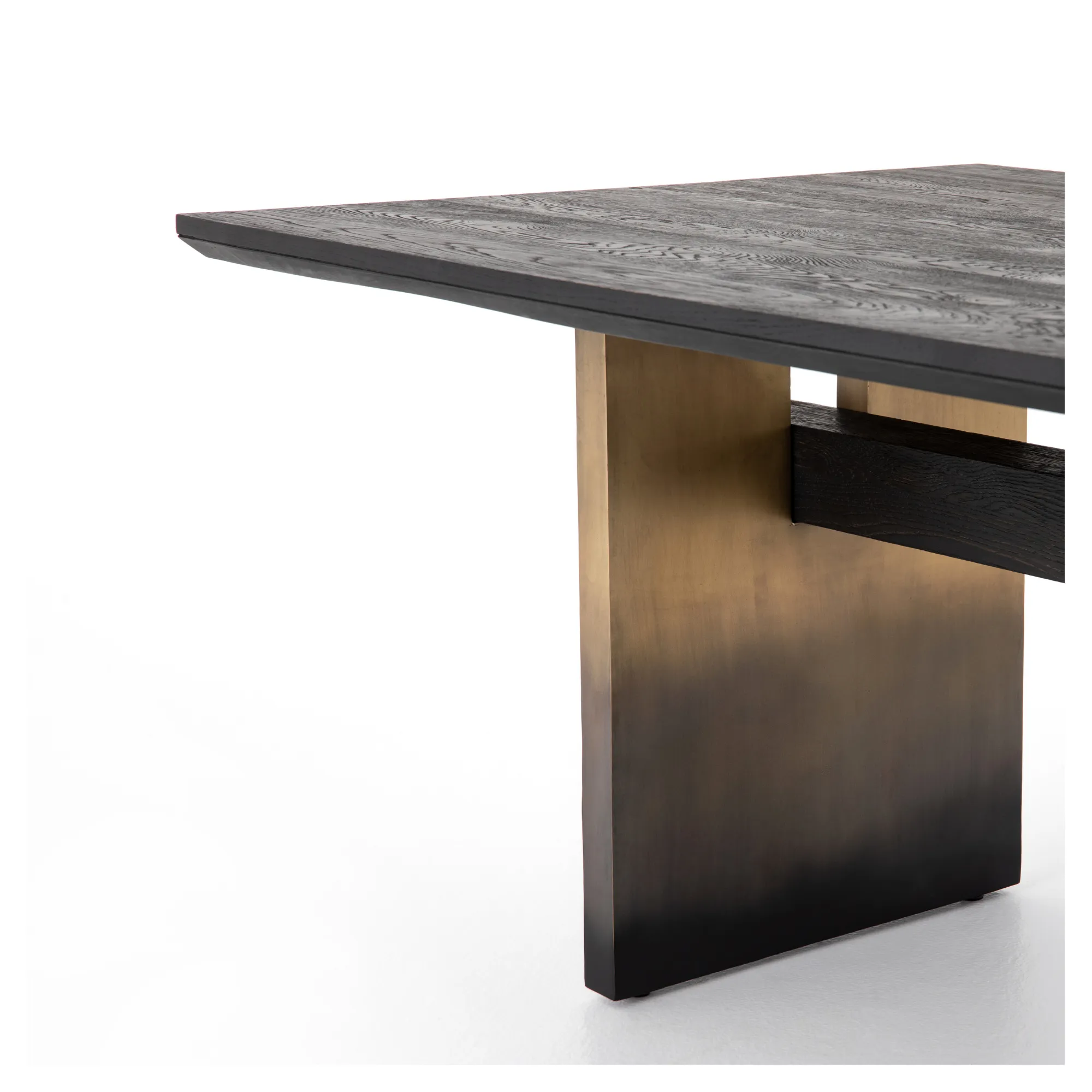Brennan Dining Table, Worn Black Oak