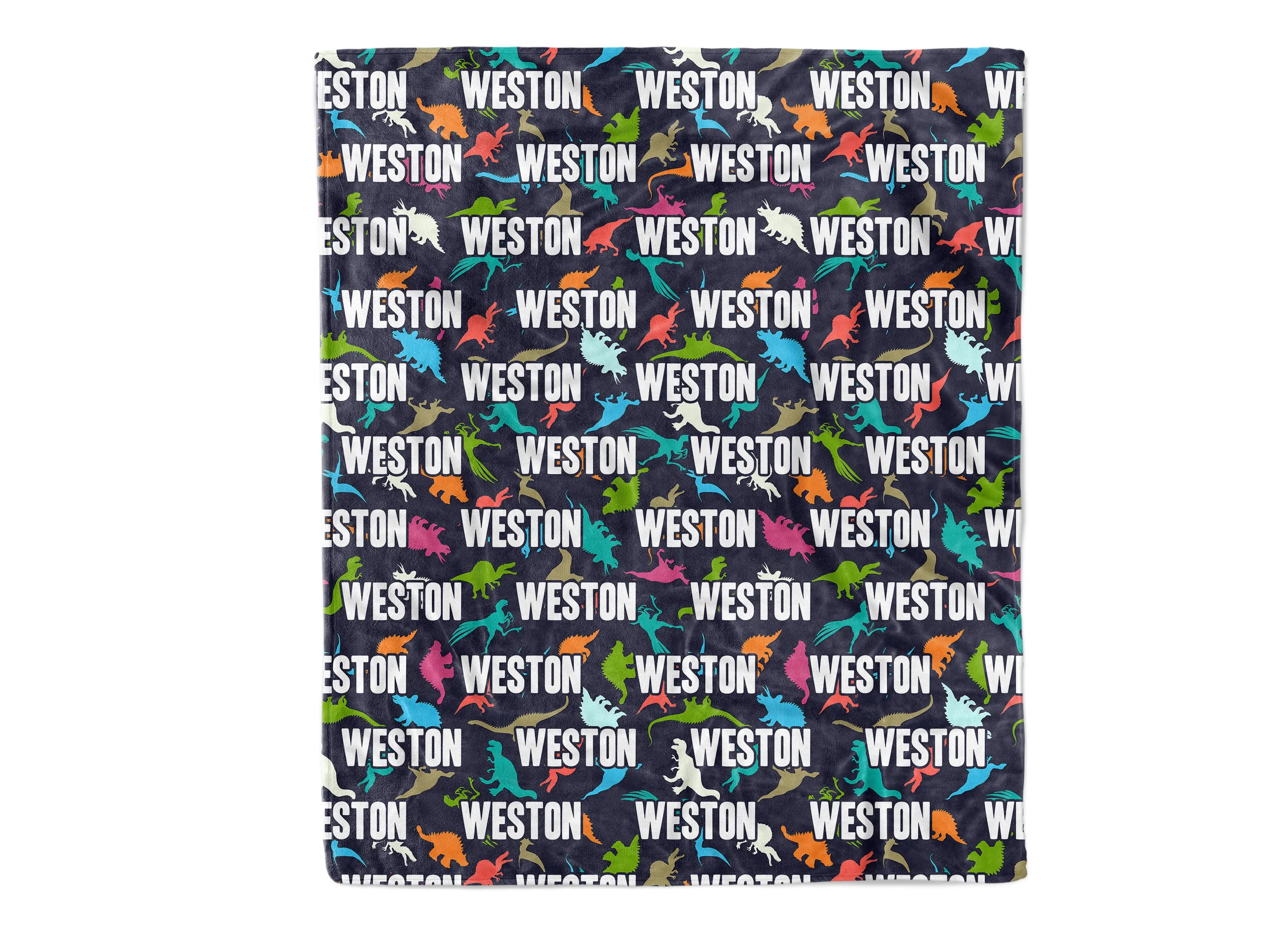 BRIGHT DINOSAUR PERSONALIZED BLANKET