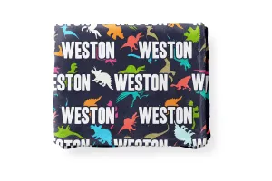 BRIGHT DINOSAUR PERSONALIZED BLANKET