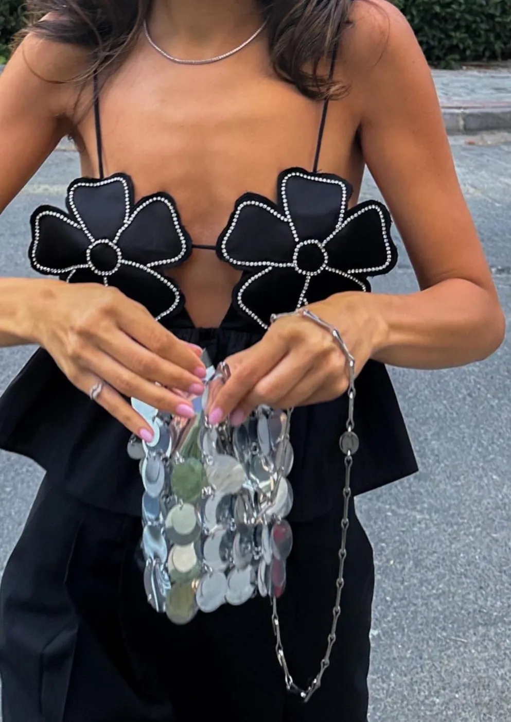 Bright Flower Camisole - Black