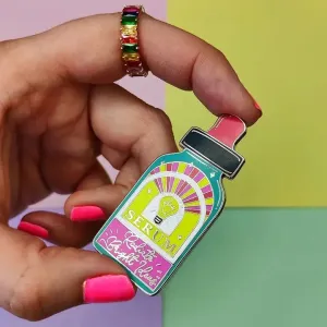 Bright Idea Serum Large Enamel Pin Badge