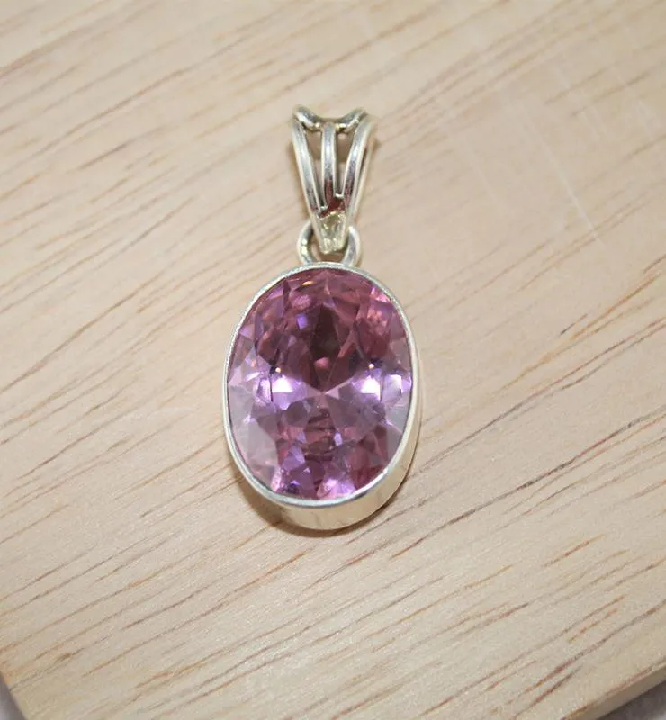 Bright Pink CZ Pendant