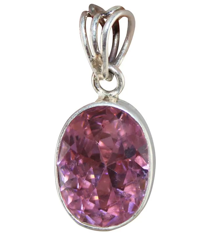 Bright Pink CZ Pendant