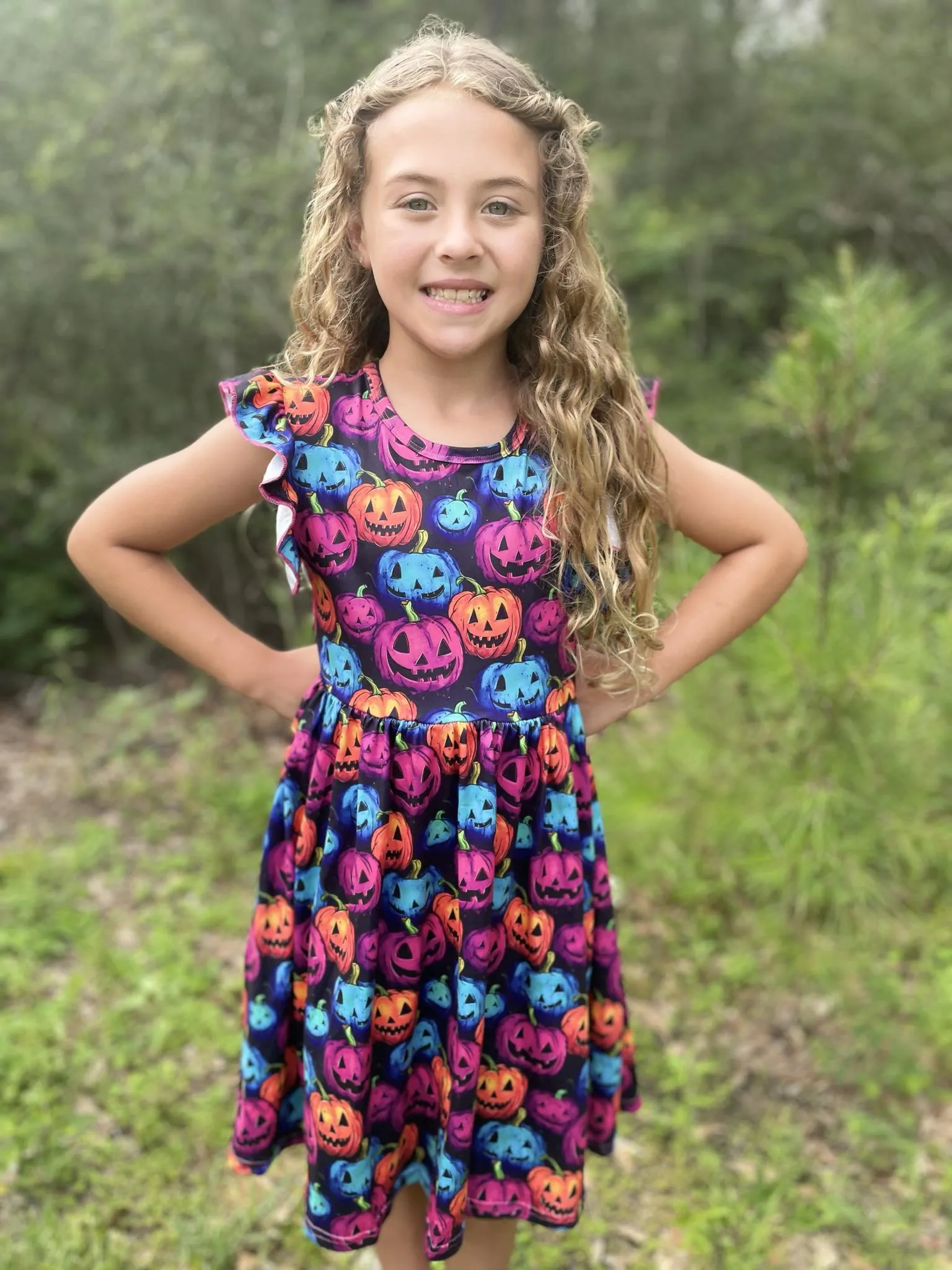 BRIGHT PUMPKINS DRESS