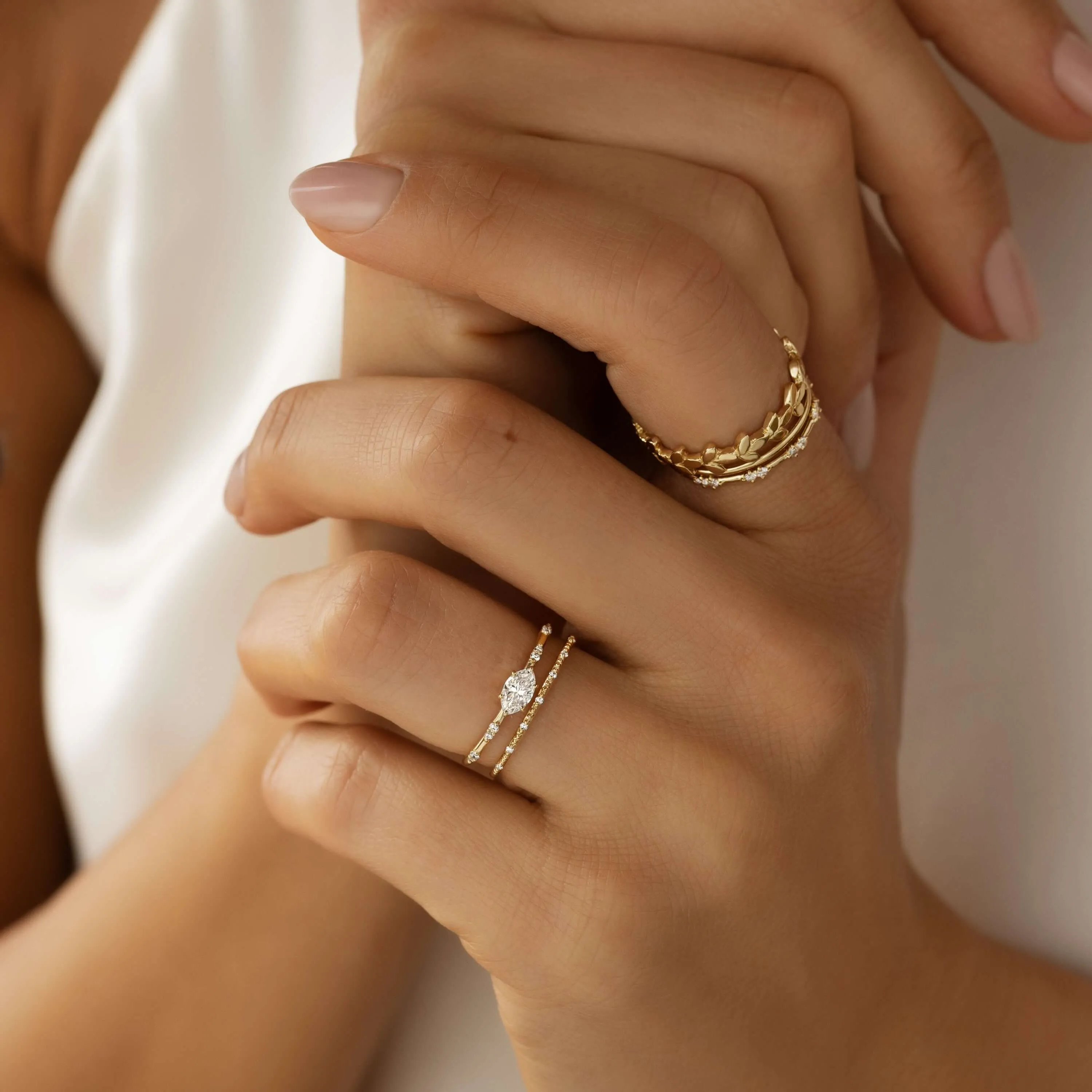 Bright Side Ring, Marquise Cut