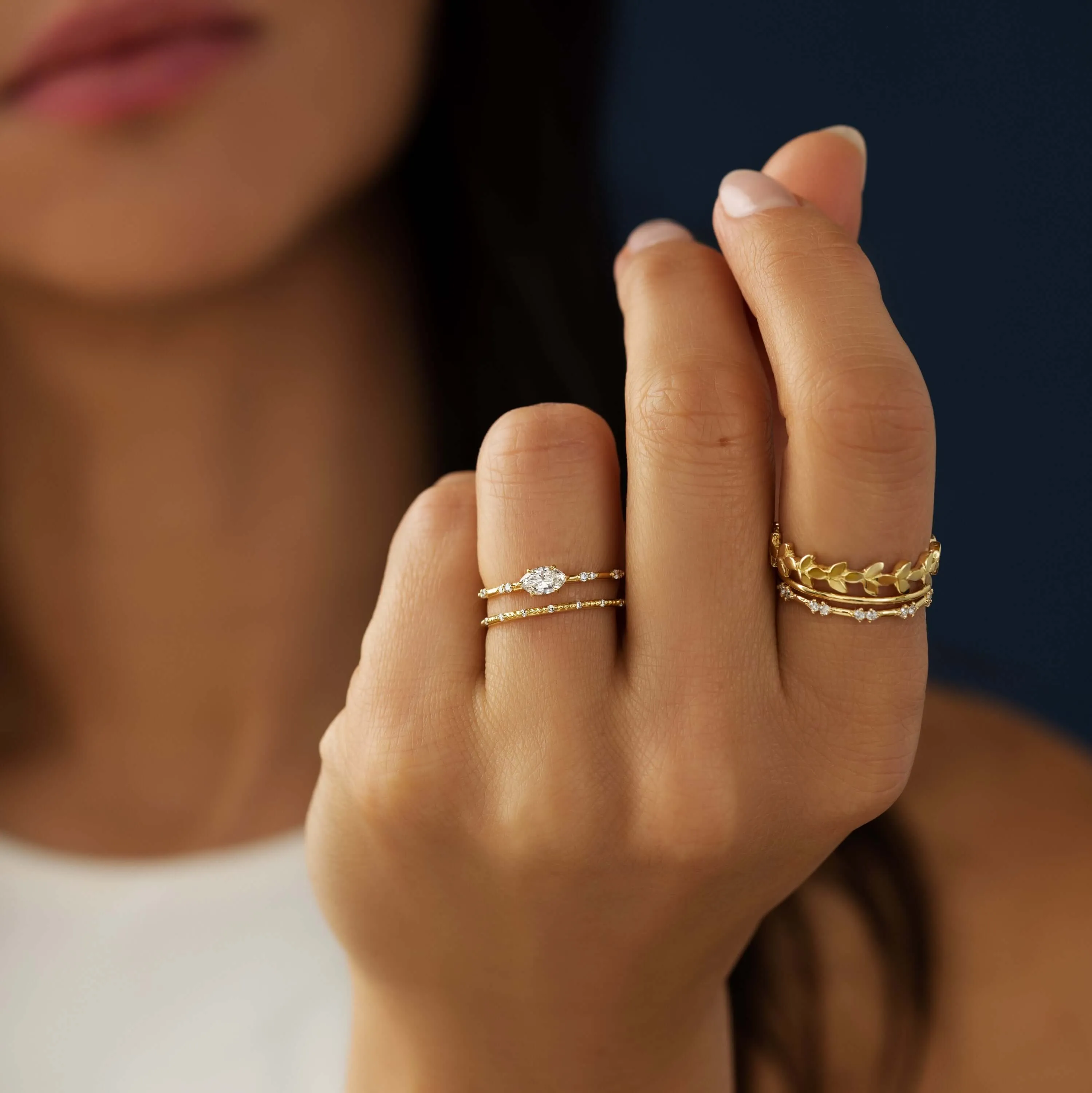Bright Side Ring, Marquise Cut