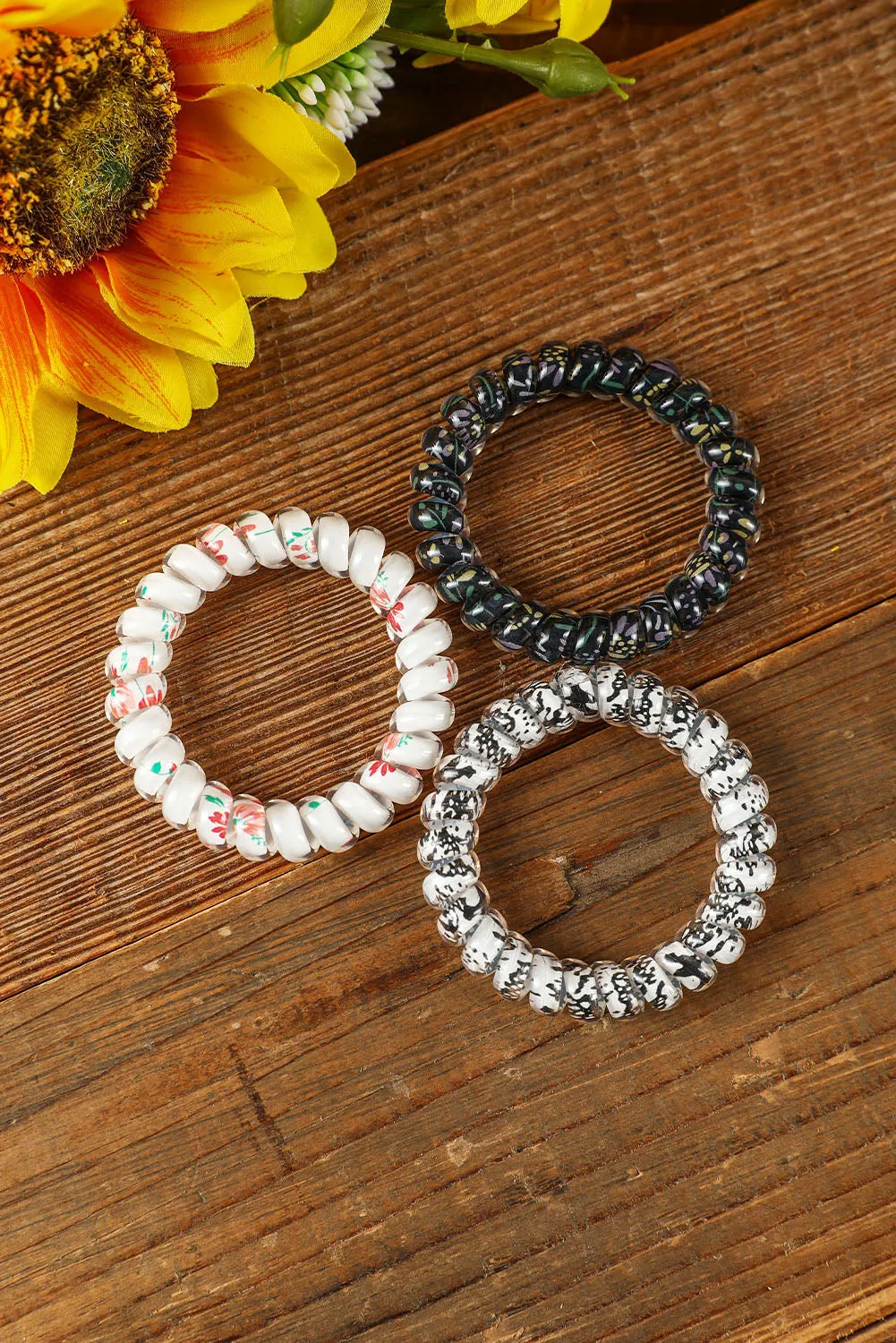 Bright White Floral Phone Cord Scrunchie