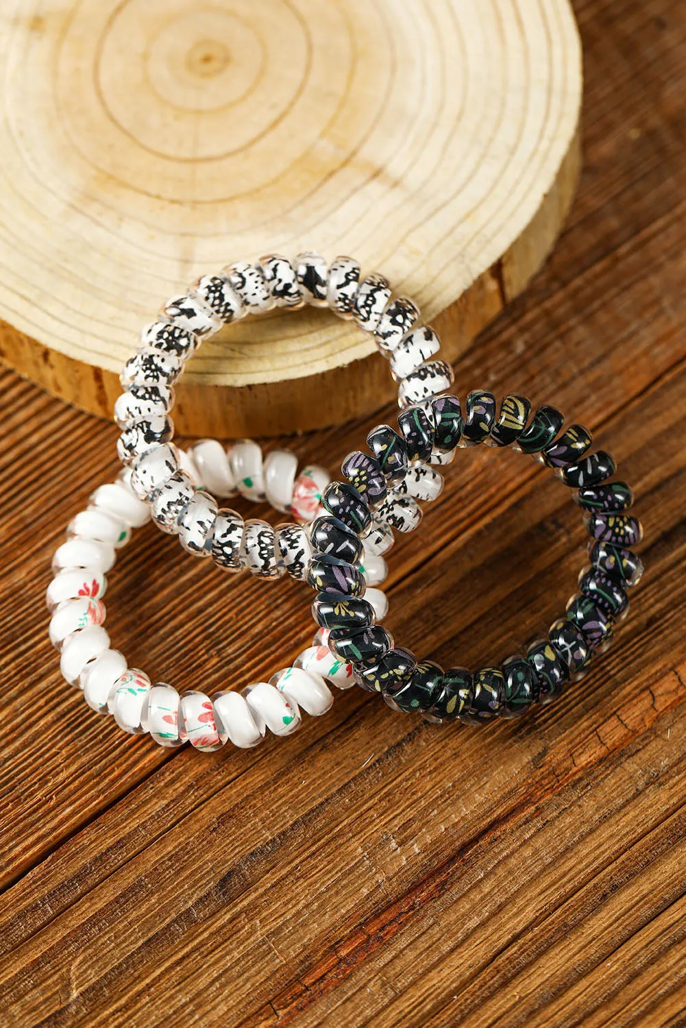 Bright White Floral Phone Cord Scrunchie