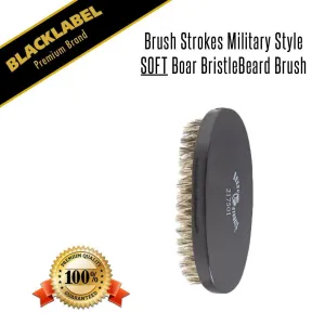 Brush Strokes Military Style Soft Boar Bristle Beard Brush