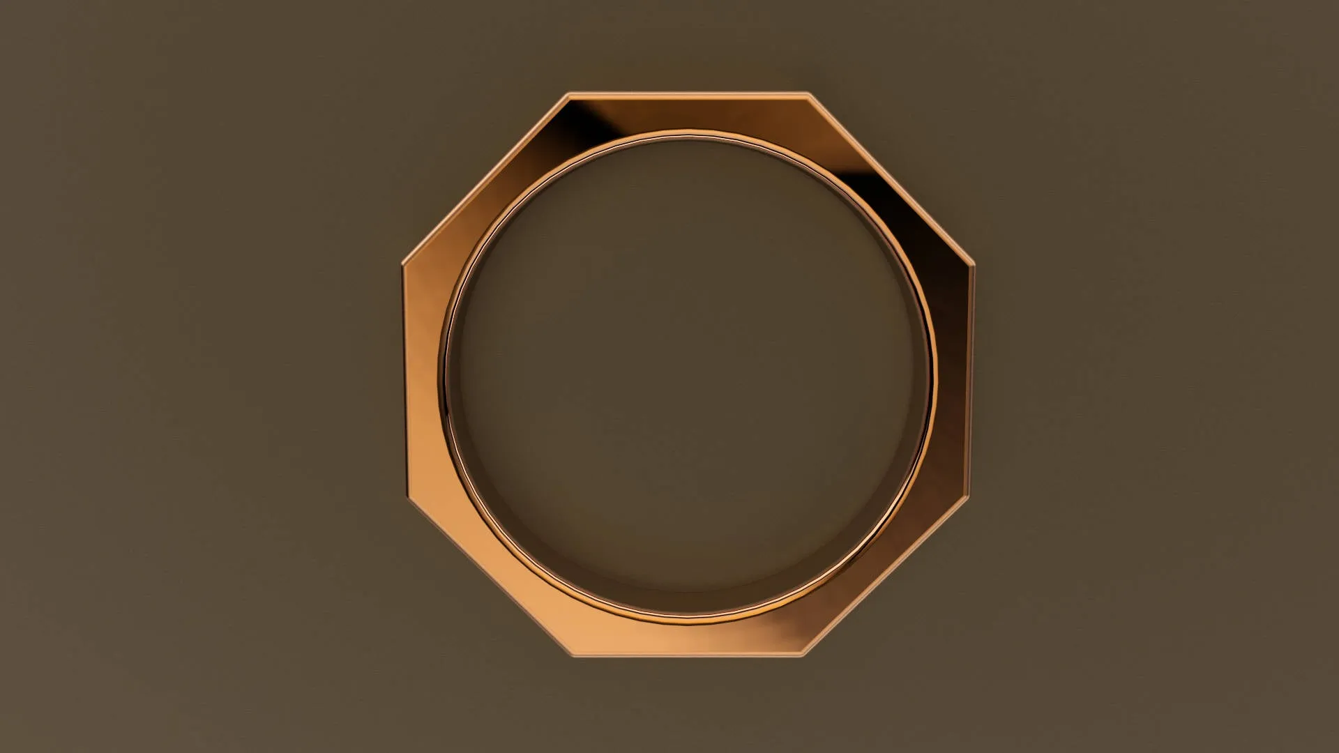 Brushed Rose Gold 4mm Octagon Bolt Wedding Band