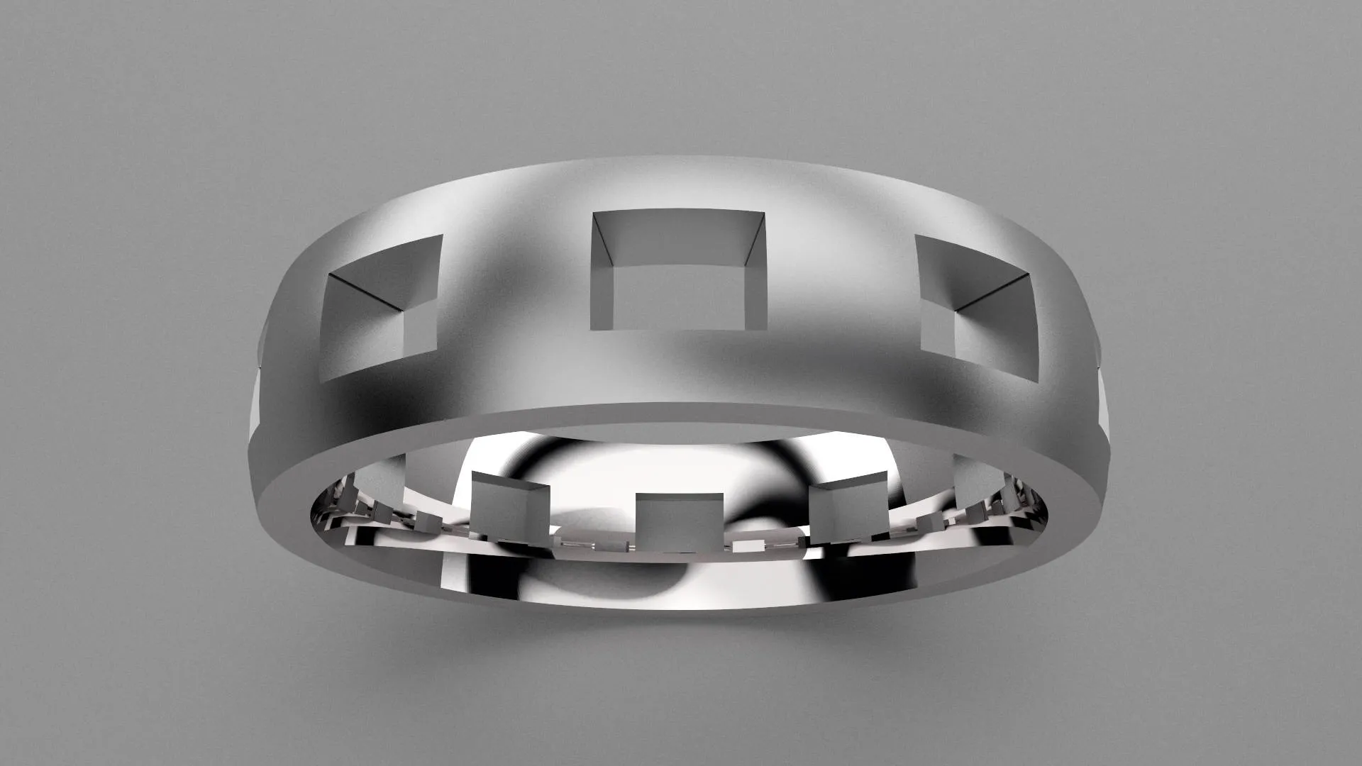Brushed Sterling Silver 6mm Cutout Wedding Band