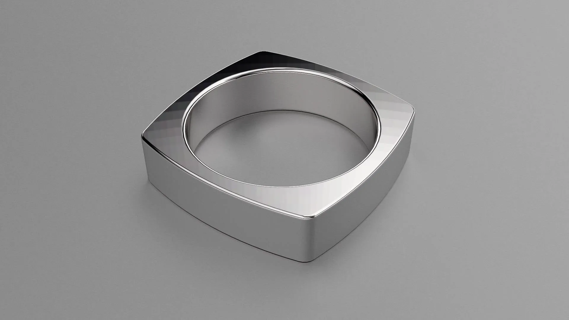 Brushed Sterling Silver 6mm Euro Square Wedding Band