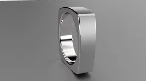Brushed Sterling Silver 6mm Euro Square Wedding Band