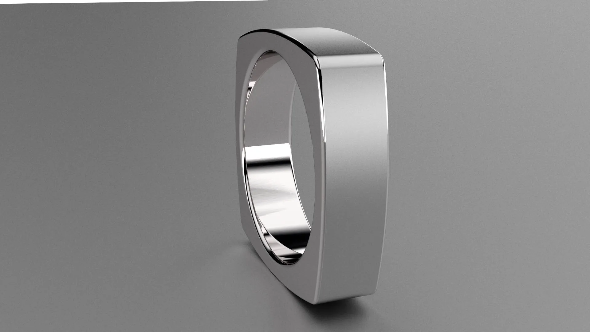 Brushed Sterling Silver 6mm Euro Square Wedding Band