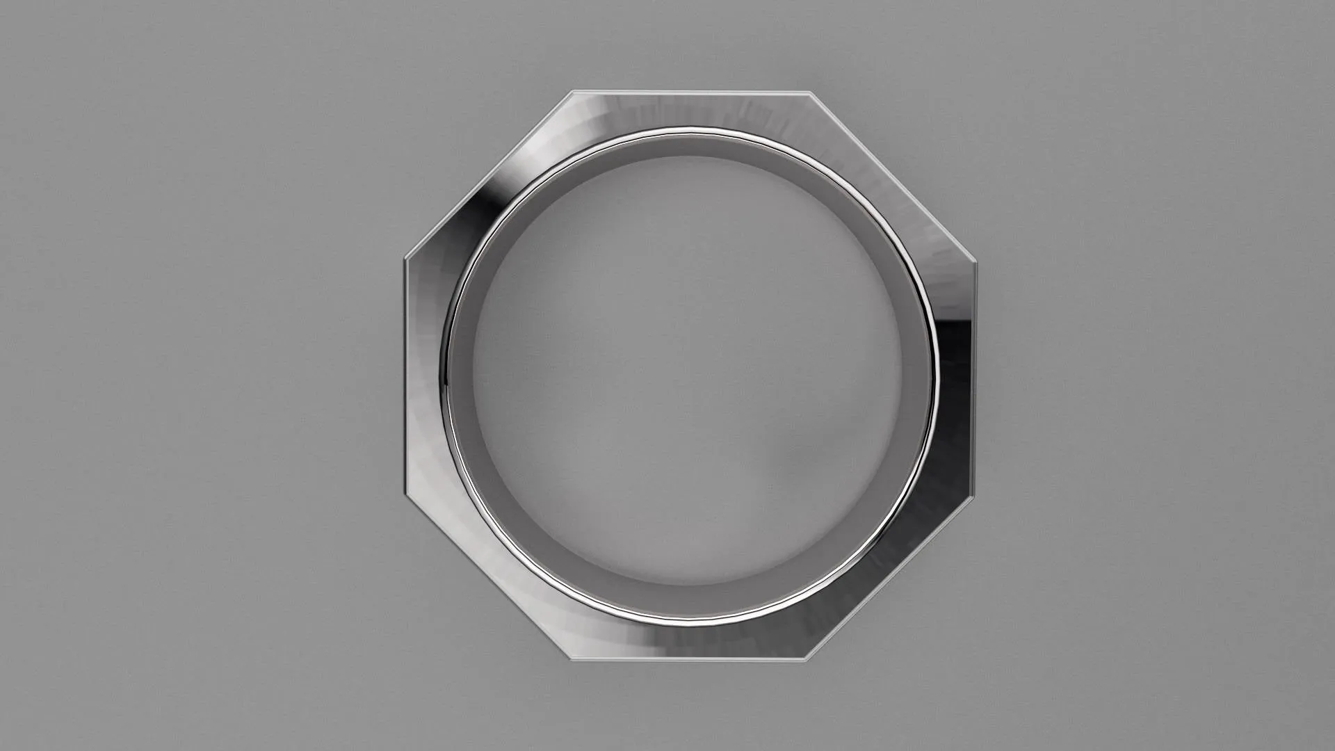 Brushed Sterling Silver 8mm Octagon Bolt Wedding Band