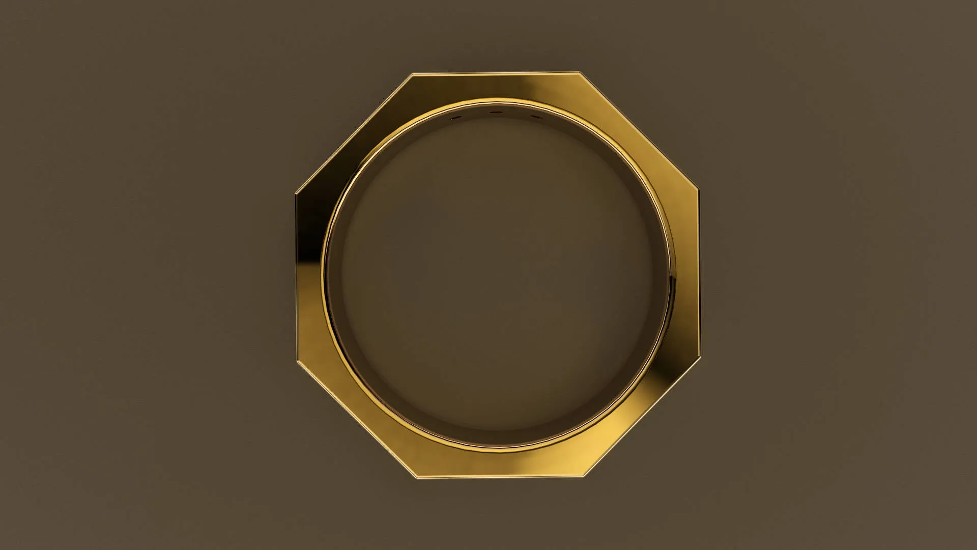 Brushed Yellow Gold Black Diamond 6mm Octagon Wedding Band