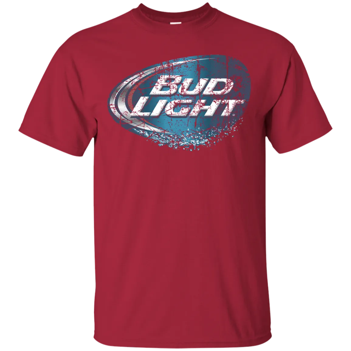 Bud Light Beer T-Shirt Custom Designed Worn Label Pattern