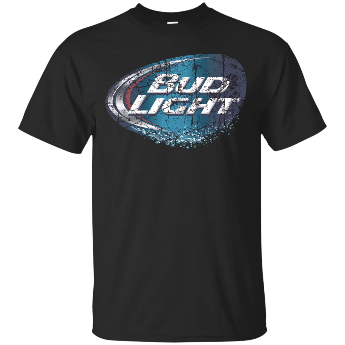 Bud Light Beer T-Shirt Custom Designed Worn Label Pattern