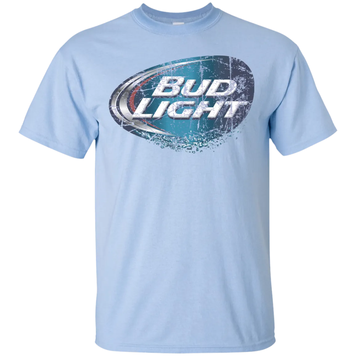 Bud Light Beer T-Shirt Custom Designed Worn Label Pattern