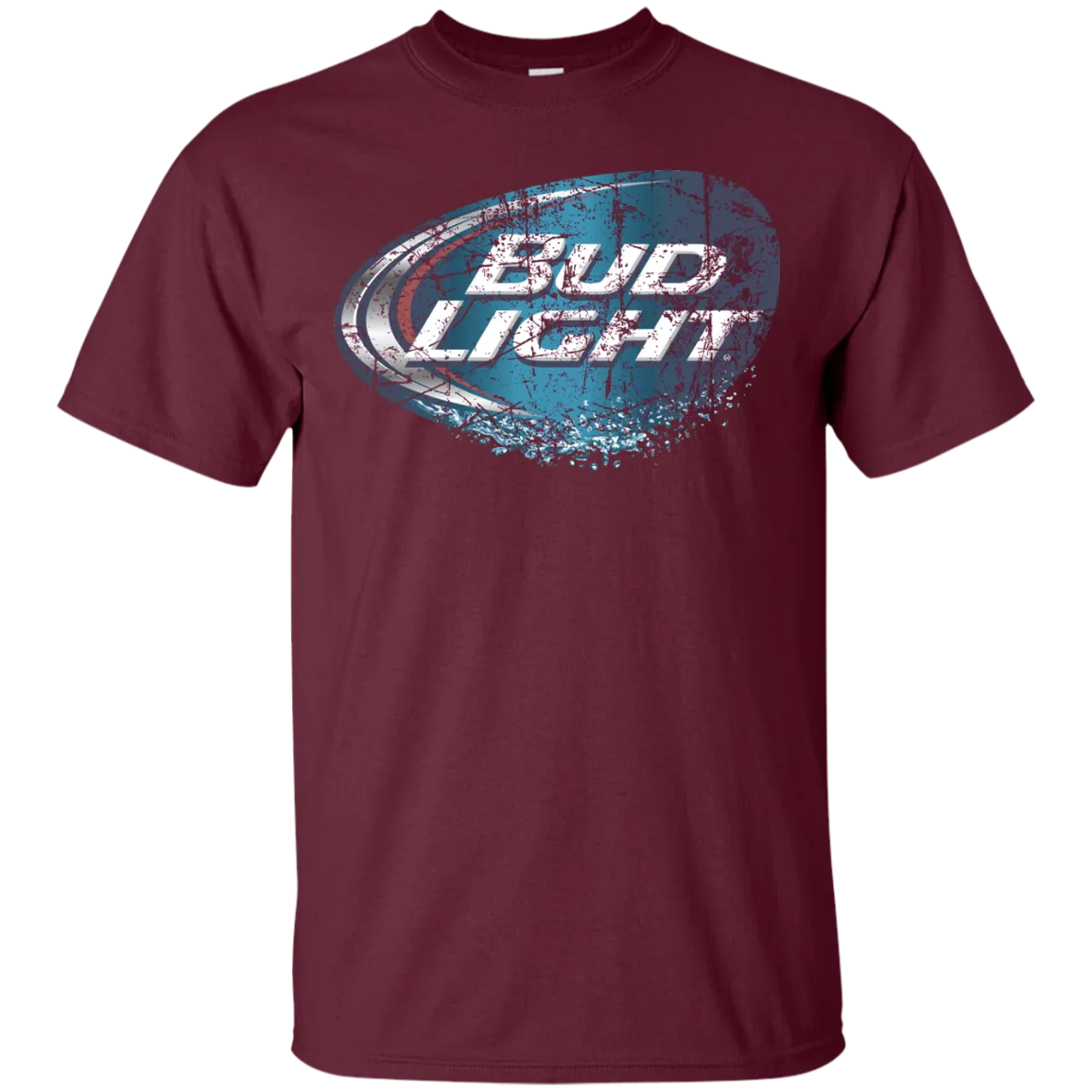 Bud Light Beer T-Shirt Custom Designed Worn Label Pattern