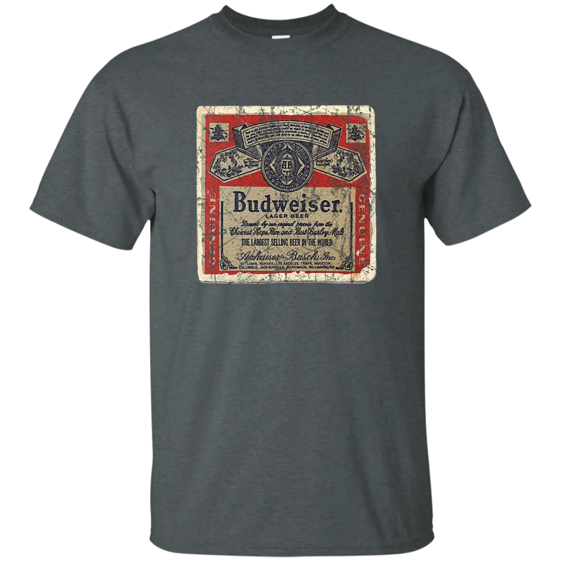 Budweiser Beer Coaster T-Shirt Custom Designed Worn Pattern