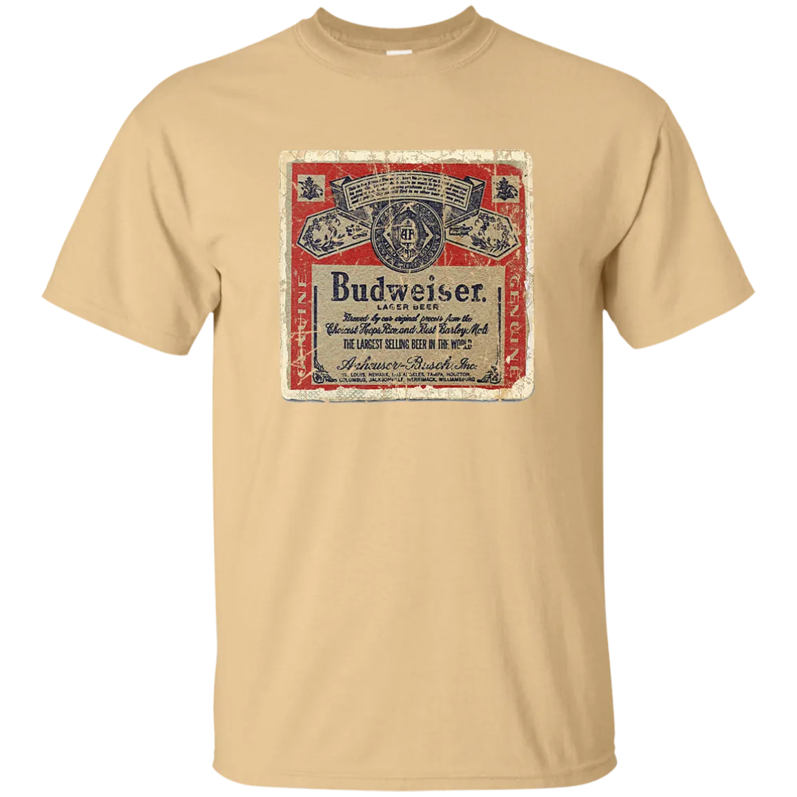 Budweiser Beer Coaster T-Shirt Custom Designed Worn Pattern