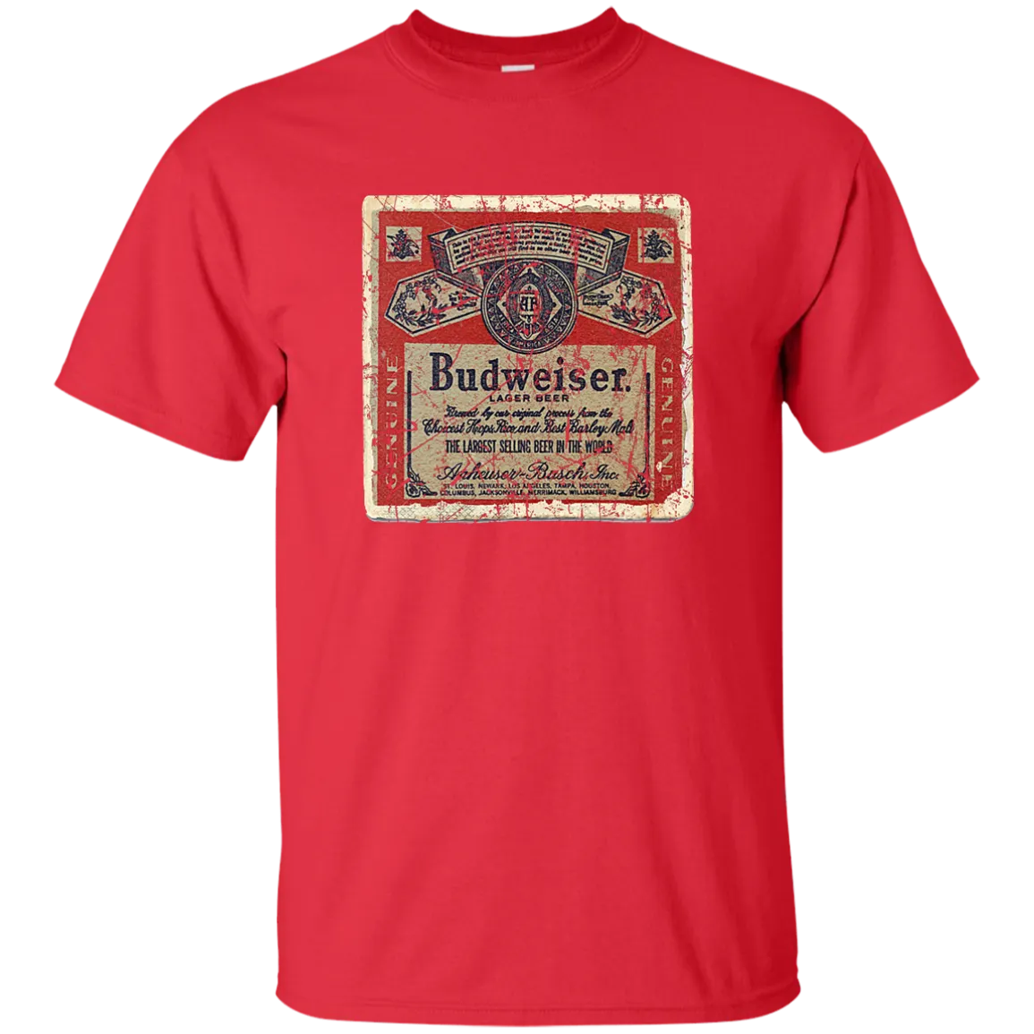 Budweiser Beer Coaster T-Shirt Custom Designed Worn Pattern