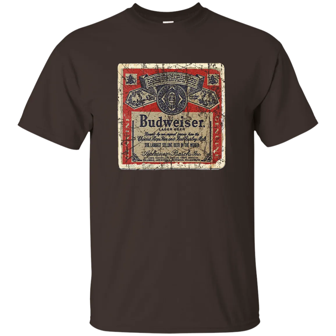 Budweiser Beer Coaster T-Shirt Custom Designed Worn Pattern