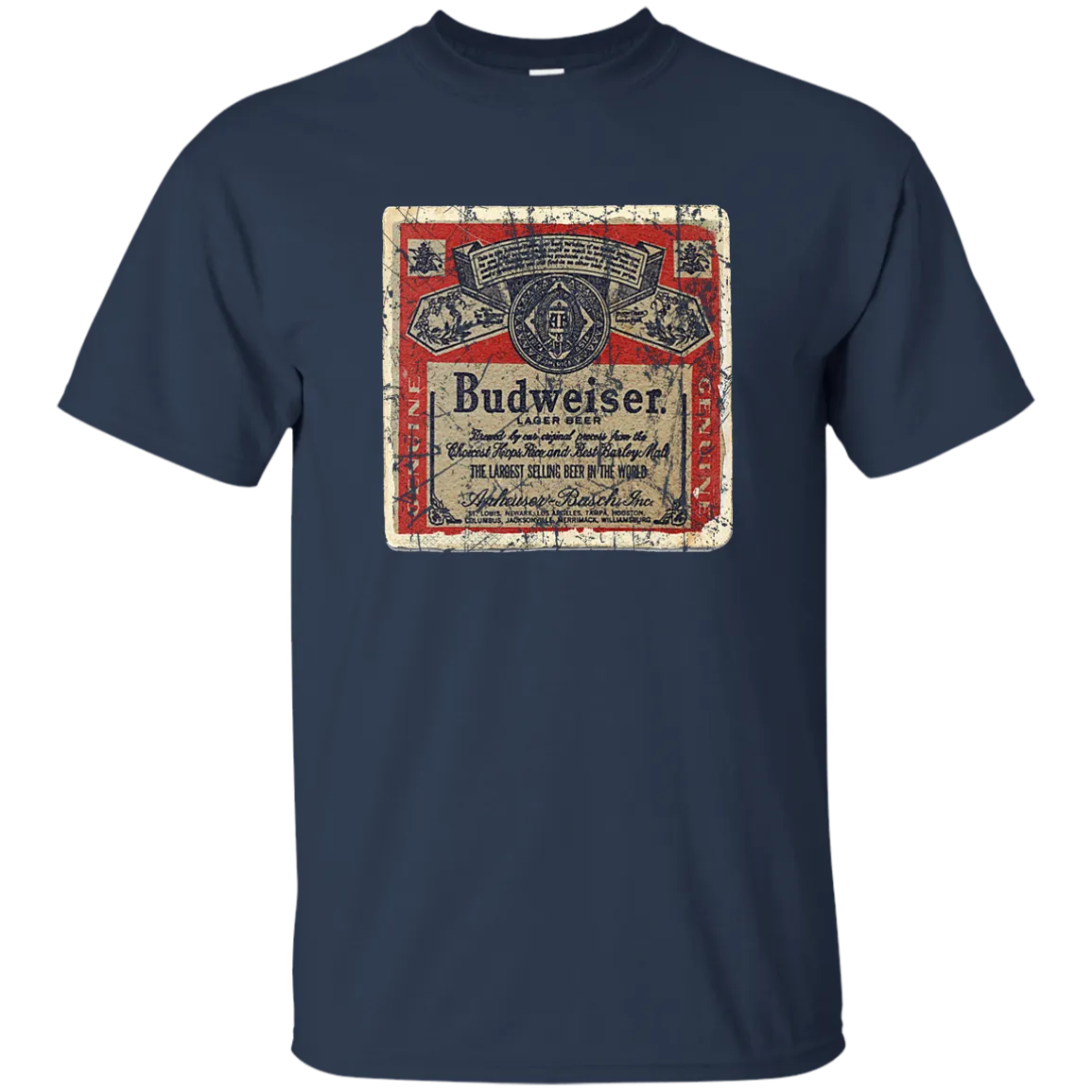 Budweiser Beer Coaster T-Shirt Custom Designed Worn Pattern
