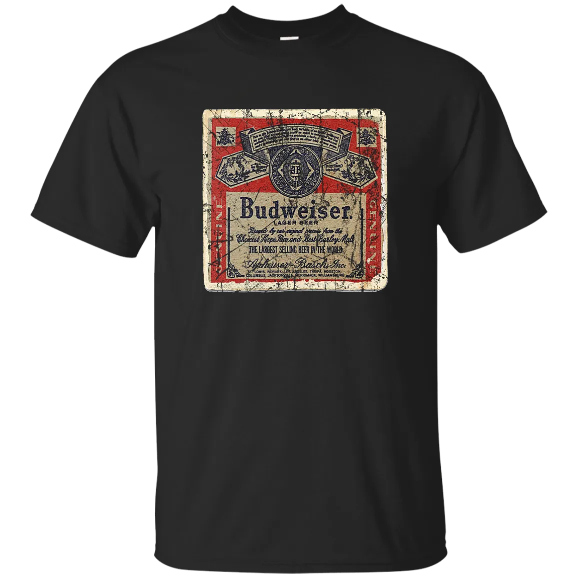 Budweiser Beer Coaster T-Shirt Custom Designed Worn Pattern