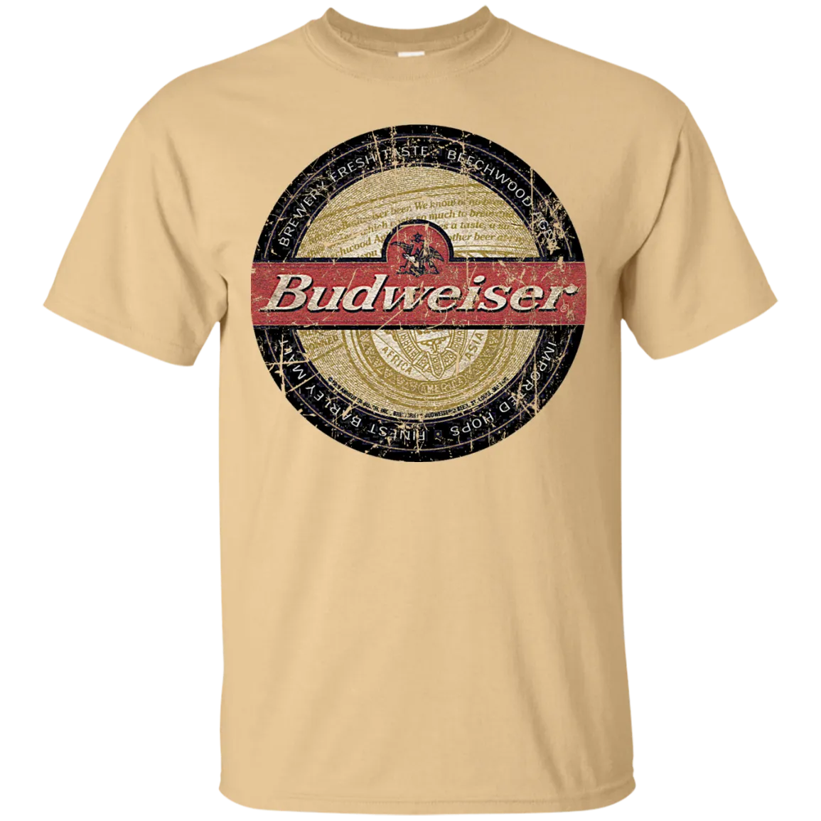 Budweiser Beer T-Shirt Custom Designed Worn Pattern Coaster