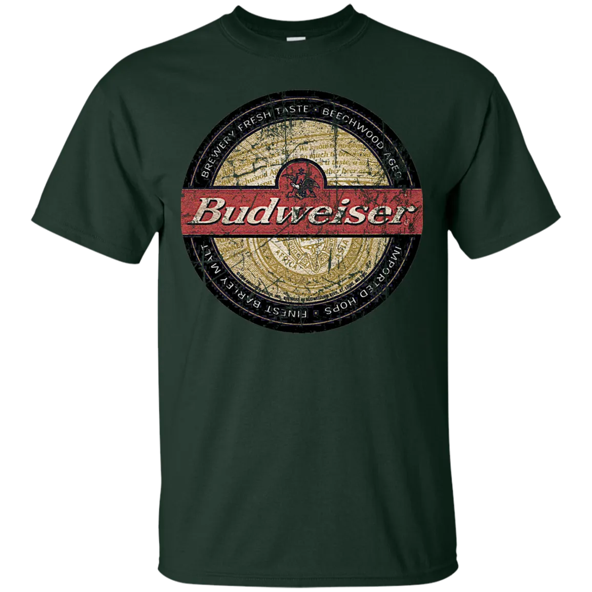 Budweiser Beer T-Shirt Custom Designed Worn Pattern Coaster