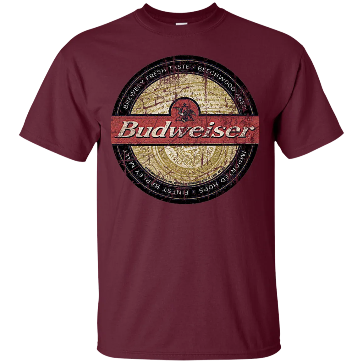 Budweiser Beer T-Shirt Custom Designed Worn Pattern Coaster