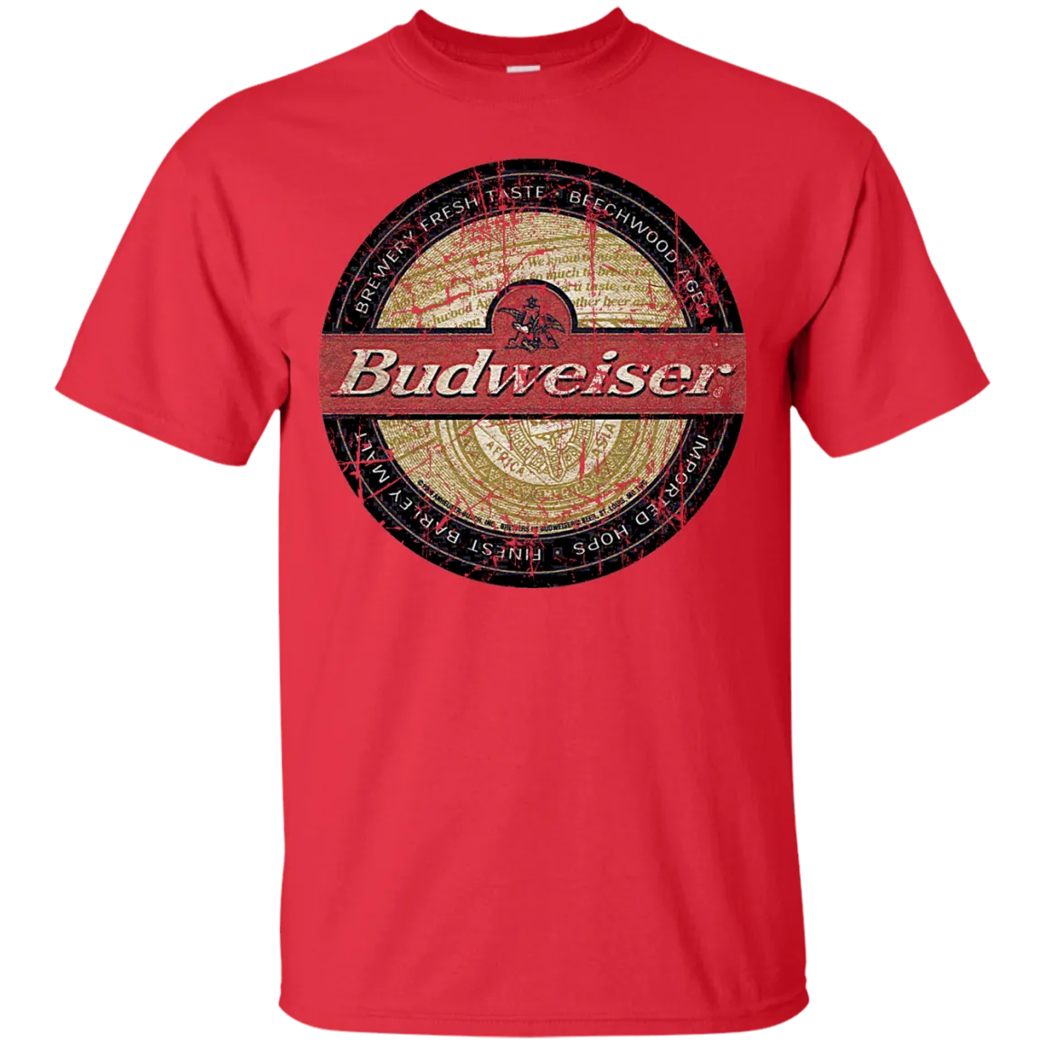 Budweiser Beer T-Shirt Custom Designed Worn Pattern Coaster